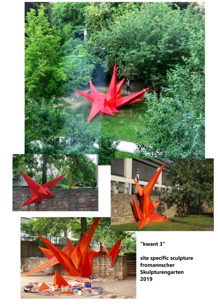 Michael Ritzmann, Doterius Molrok , freier Künstler Skulptur, Malerei, Installation, graphisch abstakte neofuturistische Skulptur , fromannscher Skulpturengarten, Jena, Kwant 3